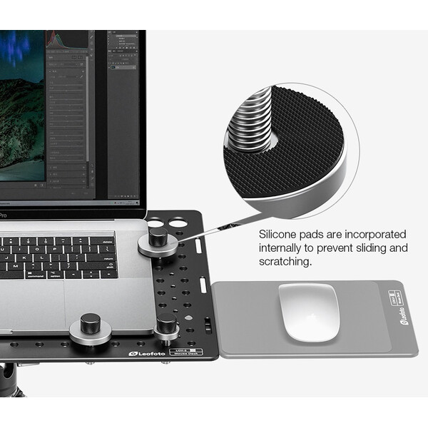 Leofoto Mounting LCH-3 Kit laptop holder with mousepad and cup holder