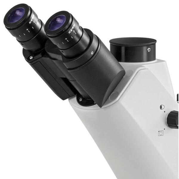 Kern Omgekeerde microscoop OCM 166, FL, PH, trino, invers, N.A.0,3 Condensor vast, 10x-40x, 30W LED, Al, 100W HBO, Dl.