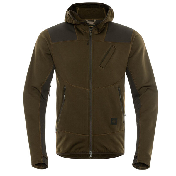 Härkila Sudadera con capucha de forro polar Deer Stalker, verde sauce/marrón sombra talla XL