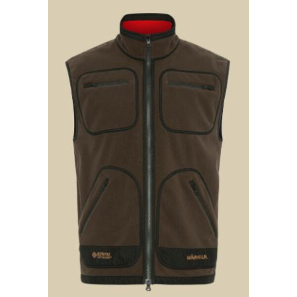 Härkila Gilet in pile Kamko, marrone/rosso taglia M