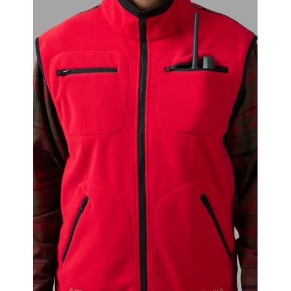 Härkila Gilet in pile Kamko, marrone/rosso taglia M