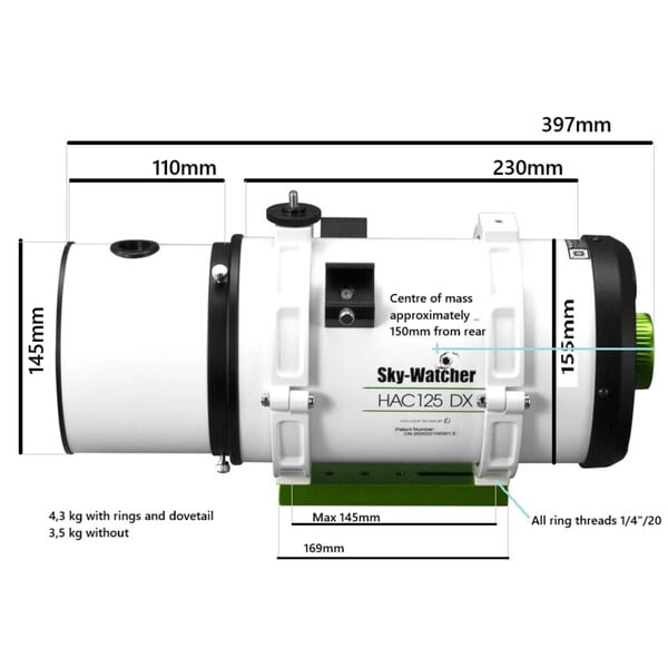 Skywatcher Telescope Astrograph HC 125/250 HAC125DX