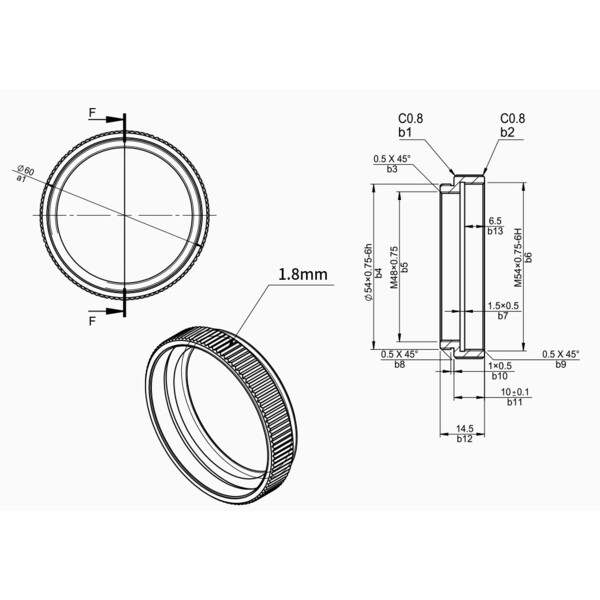ZWO Prolunga 10 mm M54