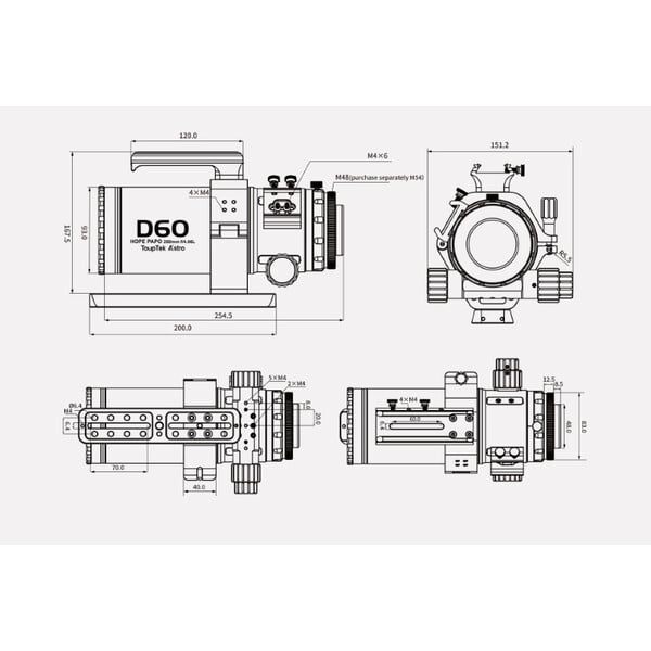 ToupTek Apochromatische refractor HOPE D60 60/280 f/4.66
