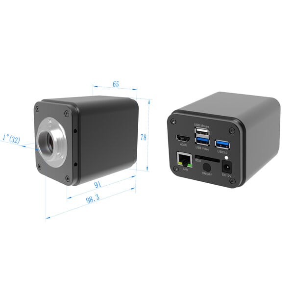 ToupTek cámara ToupCam X8CAM4K 16MPA, color, CMOS, 1/1,1", 2,4 µm, 60 fps, 16 MP, HDMI/LAN/USB