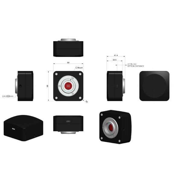 ToupTek Camera ToupCam E10ISPM 20000KPA, kleur, CMOS, 1/1,1", 3,3 µm, 24-120 fps, 20 MP, USB 3.2