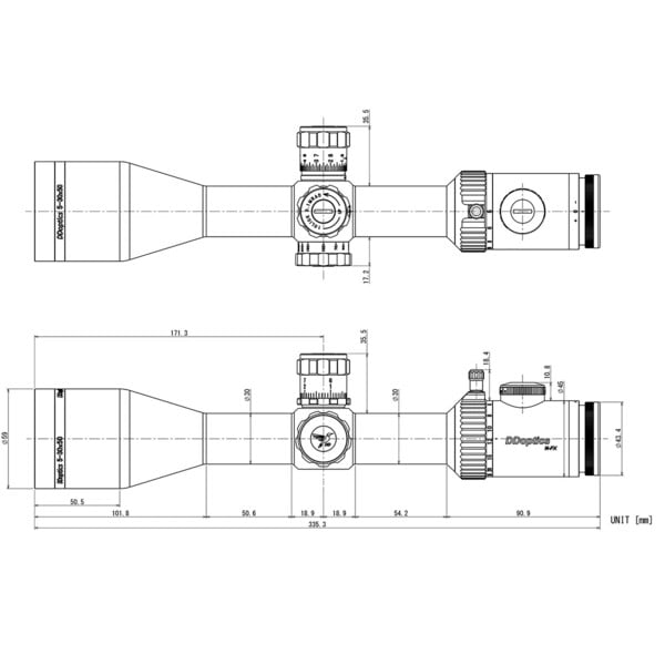 DDoptics Mira telescópica Nighteagle NFX V6 5-30x56