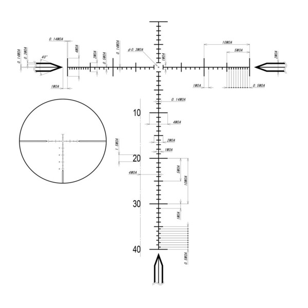 DDoptics Riflescope DDMP V10 4-40x50 tacA MOA