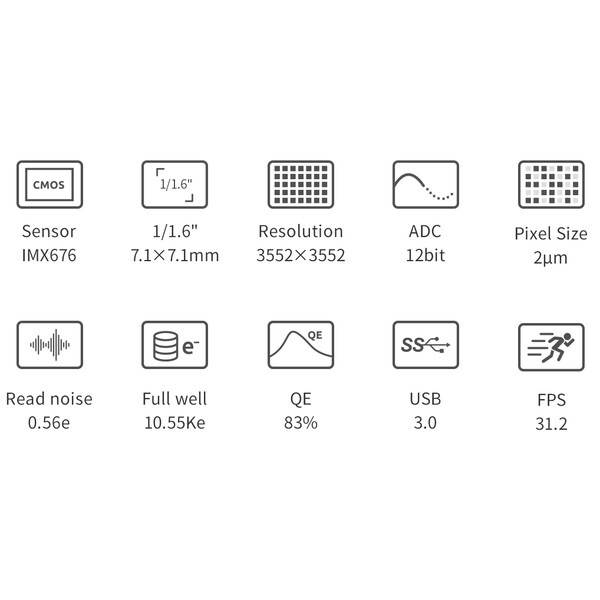 ZWO Fotocamera ASI 676 MM Mono