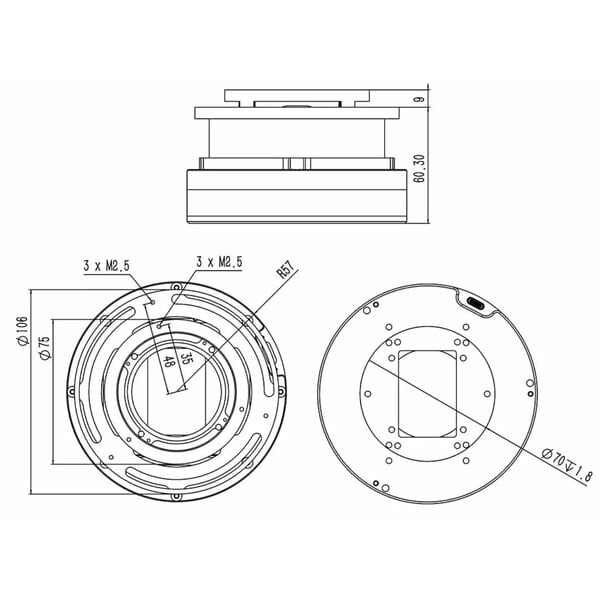Wanderer Astro Cube filter wheel for Celestron RASA 1100 and 3600