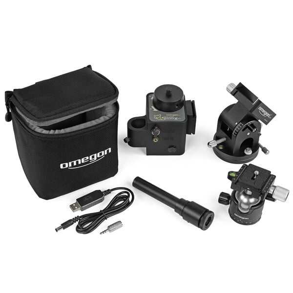 Omegon Montura Kit Segugio Tracker con rótula de trípode esférica, cuñas ecuatoriales Deluxe y buscador de polo
