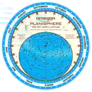 Omegon Sterrenkaart Planisfeer (Engels)