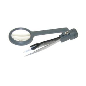 Carson MagniGrip 4.5x magnifying glass with tweezers and light