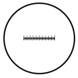 Motic , eyepiece reticule scale (10mm in 100 parts), (25mm diameter)