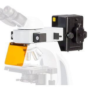 Euromex 3-positions fluorescence attachment iScope with Blue and Green filtersets included