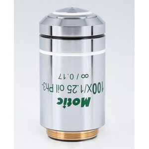 Motic Objective 100X / 1.25, wd 0.15mm, CCIS, EC-H PLPH, e-plan, neg. phase, infinity, -S-Oil