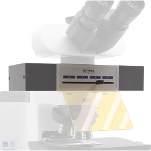Optika M-1031 fluorescence microscopy attachment, 4-position, LED, blue, green filter (FITC & TRITC)