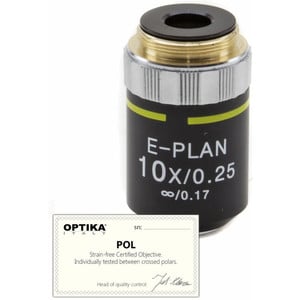 Optika 10X/0.25, infinity, N-plan, POL microscope objective (B-383POL), M-145P