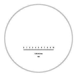 Motic Micrometer scale plate 100/10mm, Ø23mm reticule (for SMZ-140)