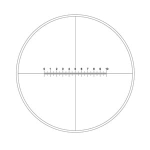 Motic Reticle with 100/10mm , crosshair, Ø19mm (RedLine100)