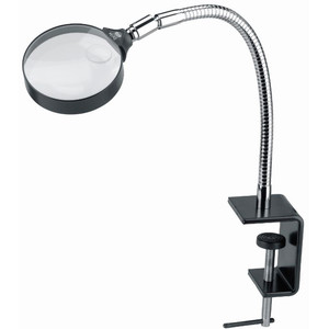 Schweizer Magnifying glass Work stand magnifier, table clamp, 2x/Ø120mm, biconvex