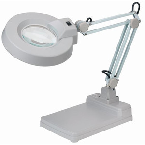 Schweizer Magnifying lamp, scissor arm, table stand, 2x/Ø125mm, biconvex, 22W