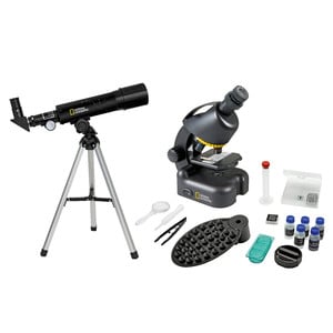 National Geographic Telescopio e Microscopio in Set con Sostegno per Smartphone