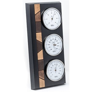 Fischer Estación meteorológica de madera auténtica negra