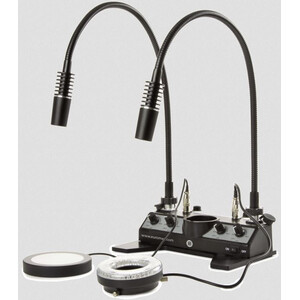 Euromex lichtstation LE.5212, 2 sw.h. wit, 395nm, ringlicht, doorschijnend.