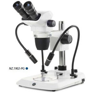 Euromex Stereo zoom microscope NZ.1902-PG, 6.7-45x, Säule, 2 Schwanenhälse, Durchlicht, bino