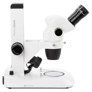 Euromex Microscopio stereo zoom NZ.1902-S, 6.7-45x, Cremagliera, Luce incidente e trasmessa, bino