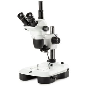 Euromex Stereo zoom microscoop NZ.1903-M, 6.7-45x, zuil, gereflecteerd en doorgelaten licht, trino, Spiegels voor dark field, embryologie