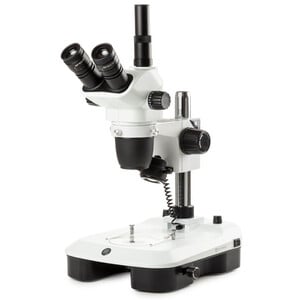 Euromex Stereo zoom microscope NZ.1903-M, 6.7-45x, Säule,  Auf-u. Durchlicht, trino, Spiegel f. Dunkelfeld, Embryologie
