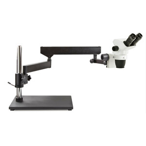 Euromex Stereo zoom microscope NZ.1702-AP, 6.5-55x, Gelenkarm, Grundplatte, bino