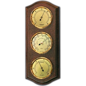 Fischer Weather station Ø 63 mm, walnut colour