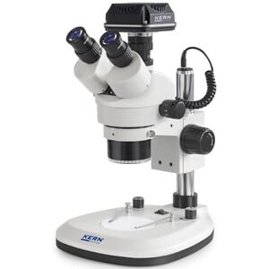 Kern Microscoop OZL 466C825, Greenough, zuil, 7-45x, 10x/20, doorgelaten licht 3W LED, ringobjectief, camera 5MP, USB 2.0