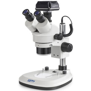 Kern Microscopio OZL 466C825, Greenough, Columna, 7-45x, 10x/20, Luz transmitida/Luz reflejada LED 3W, Anillo, Cámara 5MP, USB 2.0