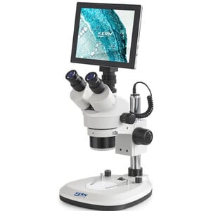 Kern Microscoop OZL 466C241, Greenough, zuil, 7-45x, 10x/20, doorgelaten licht, 3W LED, Ringl.camera 5MP, USB 2.0, HDMI, WiFi, Tablet