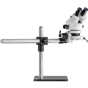 Kern Microscopio stereo zoom OZL 961, bino, 0,7-4,5x, braccio telescopico Cavalletto (piastra), anello LED