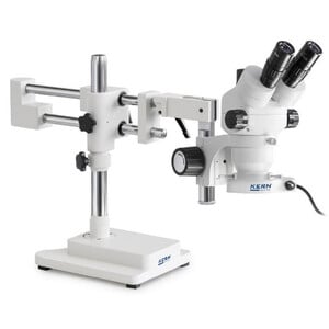 Kern Stereo zoom microscoop OZM 922, bino, 7x-45x, HSWF10x23mm, Statief, dubbele arm (515 mm x 614 mm) w. tafelblad, Ringlampen LED 4.5 W