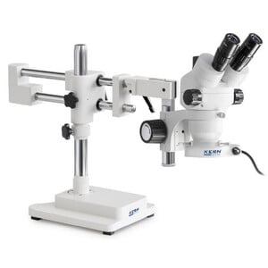 Kern Stereo zoom microscope OZM 922, bino, 7x-45x, HSWF10x23mm, Stativ, Doppelarm (515 mm x 614 mm) m. Tischplatte, Ringlicht LED 4.5 W