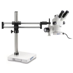 Kern Stereo zoom microscoop OZM 932, bino, 7-45x, HSWF 10x23 mm, Statief dubbele arm, 430x480mm, w. tafelblad, Ringlampen LED 4.5 W