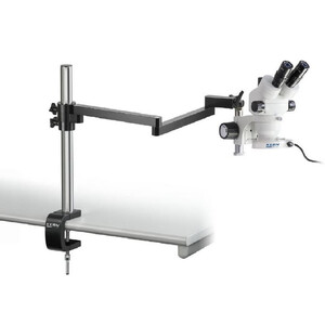 Kern Stereo zoom microscoop OZM 952, bino, 7-45x , HSWF 10x23 mm, Industrieel statief, tafelklem, Ringlampen LED 4.5W