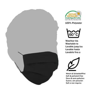 Masketo Face mask polyester black 5 pieces