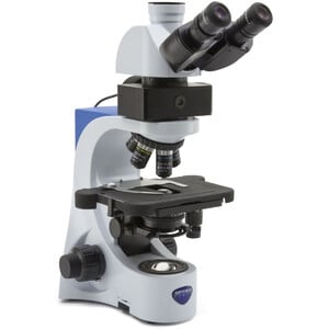 Optika Microscope Mikroskop B-383LD, trino, FL-LED, blue filter, N-PLAN, IOS, 40x-1000x