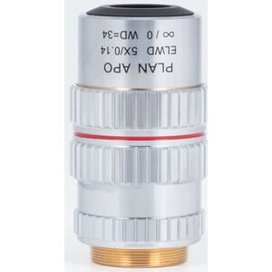 Motic Plan apochromatisch. objectief PA ELWD 5X/0.140 (wd 34mm) Pafocaliteitsaanpassing