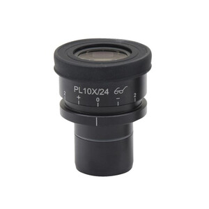 Optika PL10x/24 Oculares, ángulo de visión amplio, enfocables, con oculares de goma - M-880