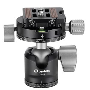 Leofoto Tripod ball-head LH-25R, panorama plate + quick release plate NP-50