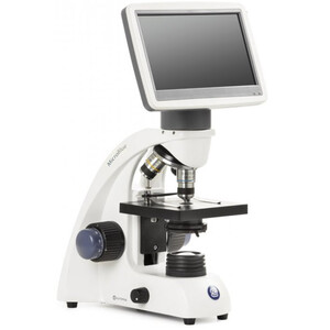 Euromex Microscopio MicroBlue, MB.1051-LCD, pantalla LCD de 5,6 pulgadas, Objetivos Achr. 4/10/S40x, DIN 35 mm perf., 40x - 400x, LED, 1W, Mesa en cruz