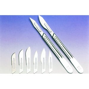 Windaus Lame per bisturi, lunghezza 50mm, a punta, 10 pezzi